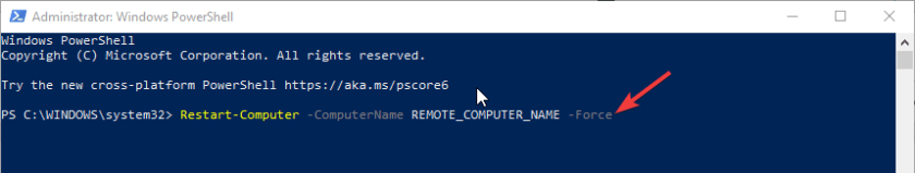 redémarrage powershell