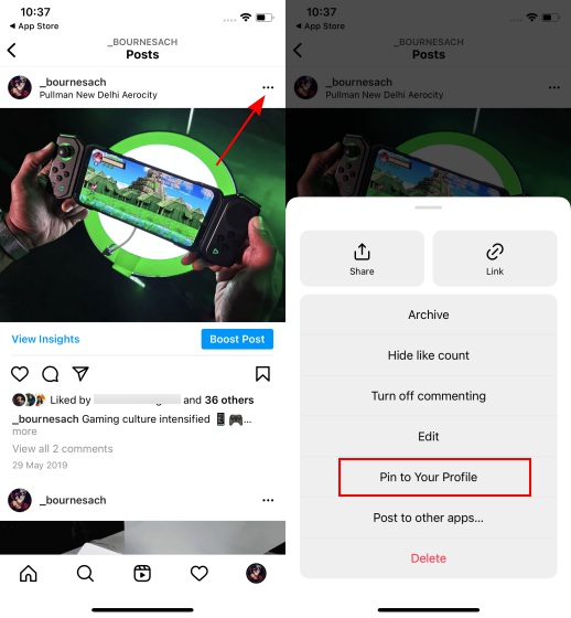 épingler des messages au profil instagram