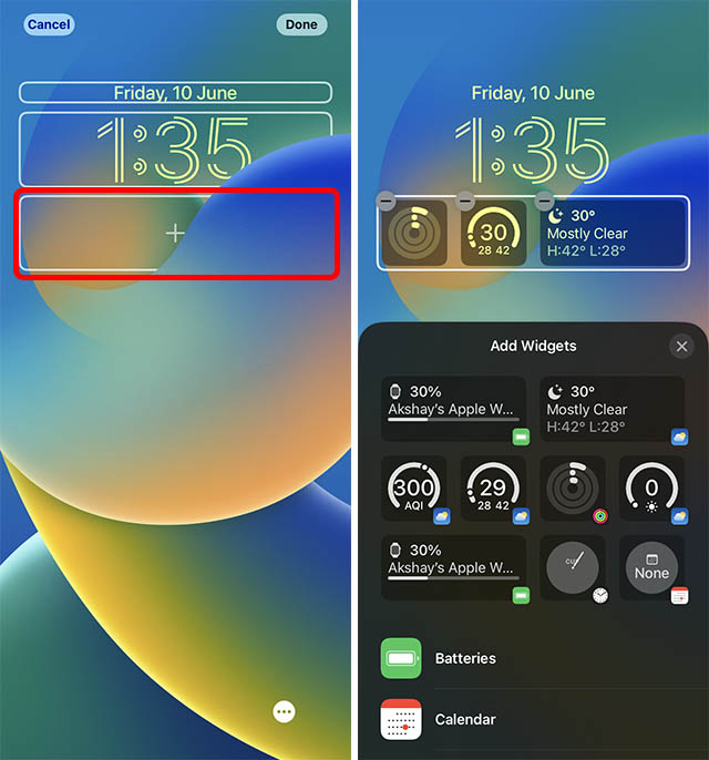 ajouter des widgets à l'écran de verrouillage de l'iphone