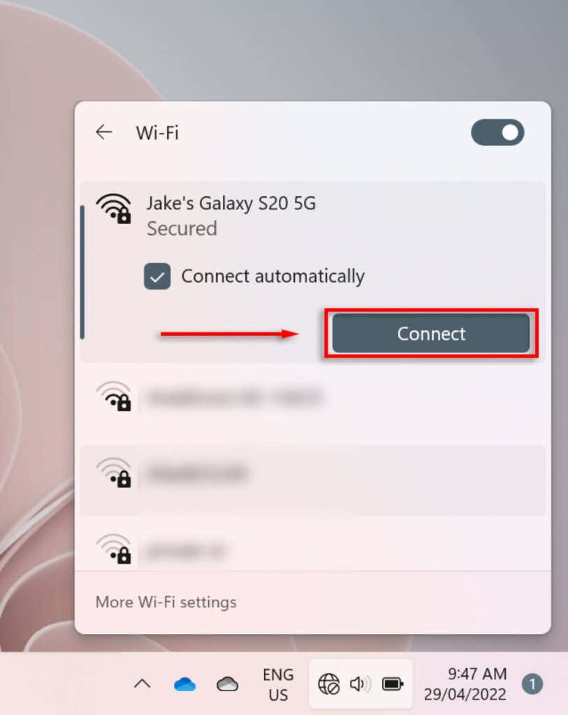 Connectez votre ordinateur portable Windows au point d'accès Wi-Fi image 3