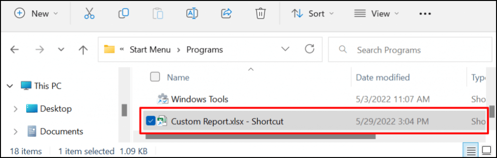 Ajouter un fichier au menu Démarrer de Windows image 5