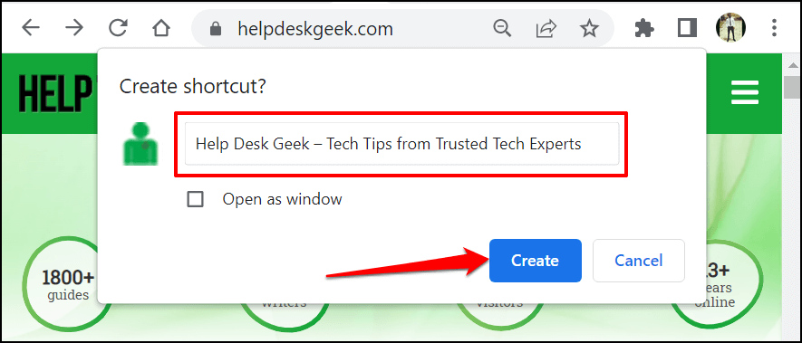 Ajouter un raccourci de site Web au menu Démarrer de Windows image 6