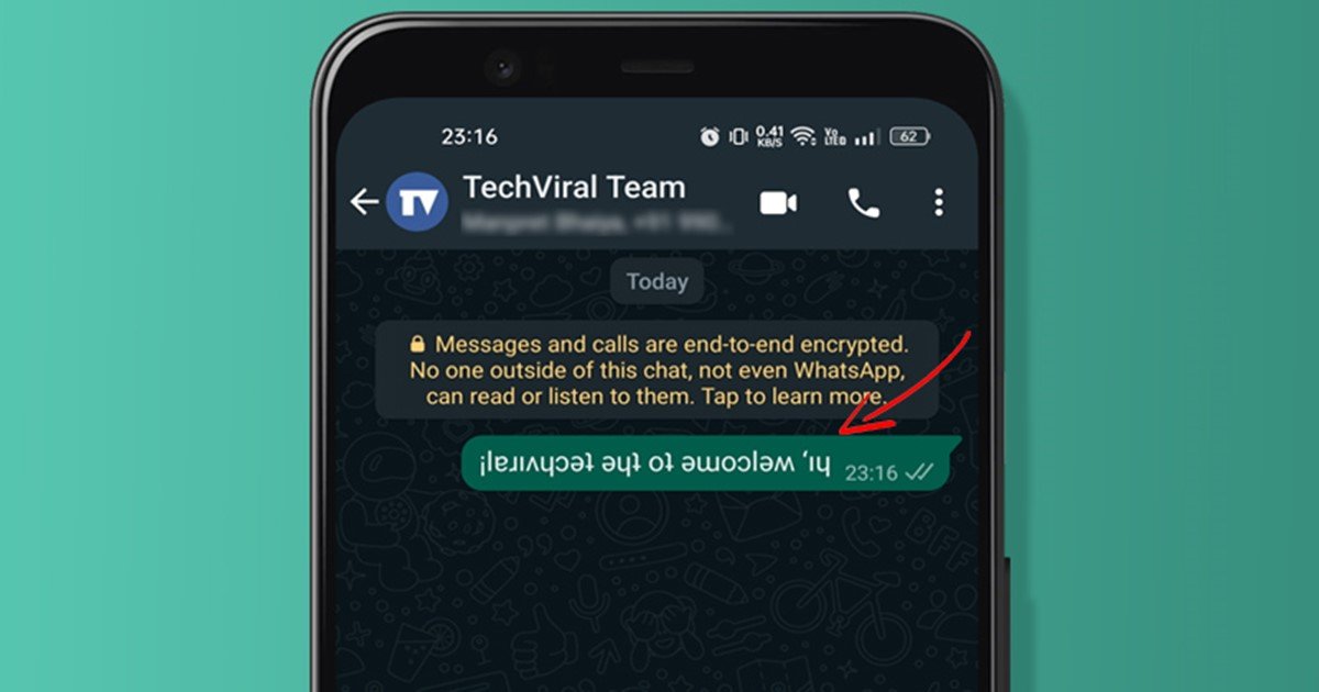 Comment taper du texte à l'envers sur WhatsApp