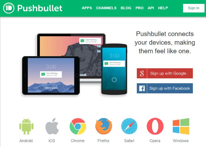 Pushbullet d'ordinateur de texte