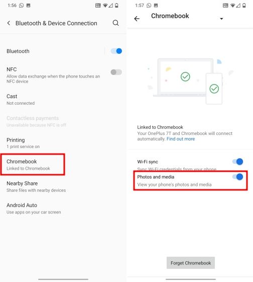 lien chromebook android