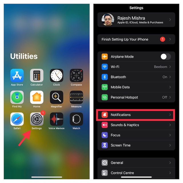 Réglage des notifications sur iPhone 