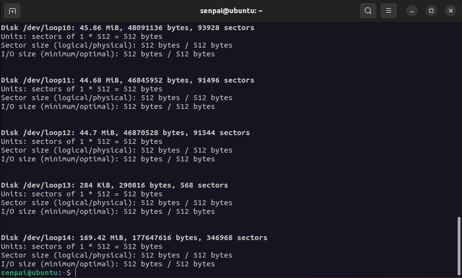 sortie de la commande fdisk -l