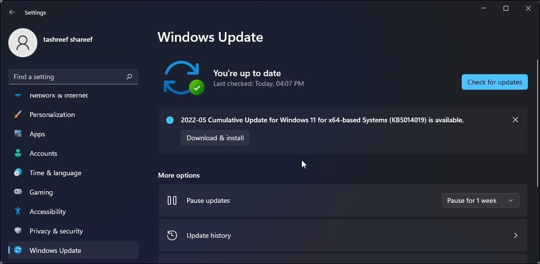 installation de la mise à jour de windows 11