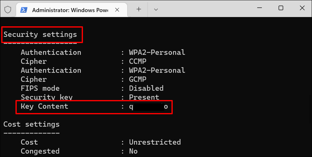 Voir Mot de passe Wi-Fi dans Windows Powershell image 5