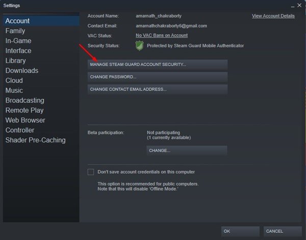 Gérer la sécurité du compte Steam Guard