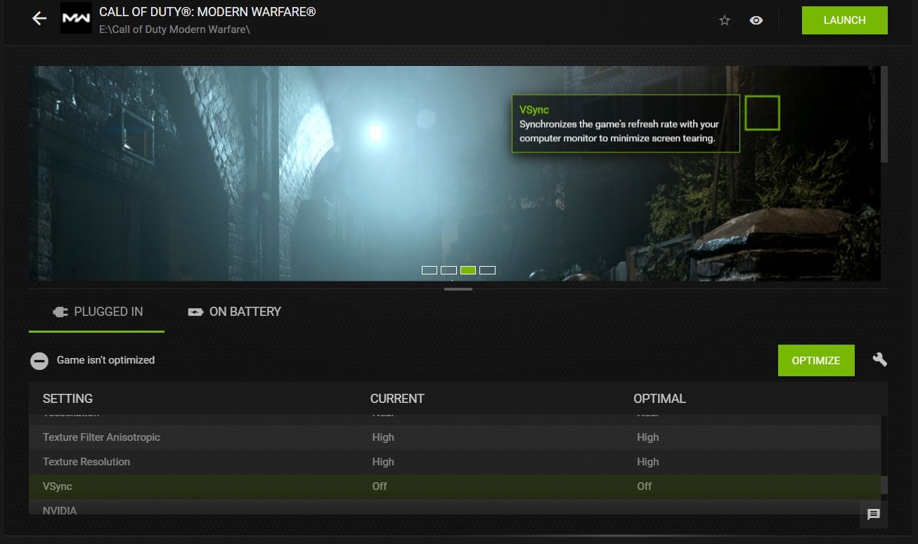 Optimisez COD Warzone dans Nvidia GeForce Experience