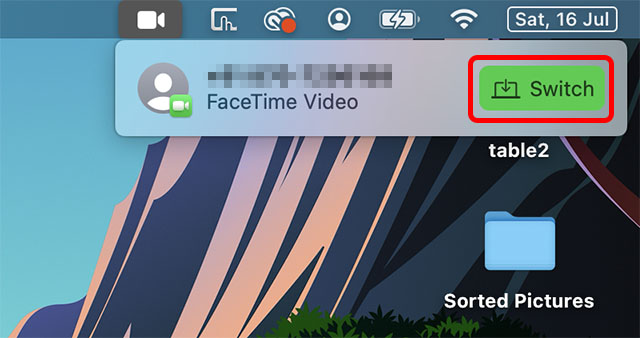 basculer l'appel FaceTime de l'iPhone vers le Mac