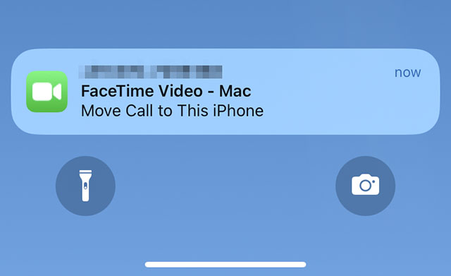 notification de transfert d'appel facetime vers iPhone