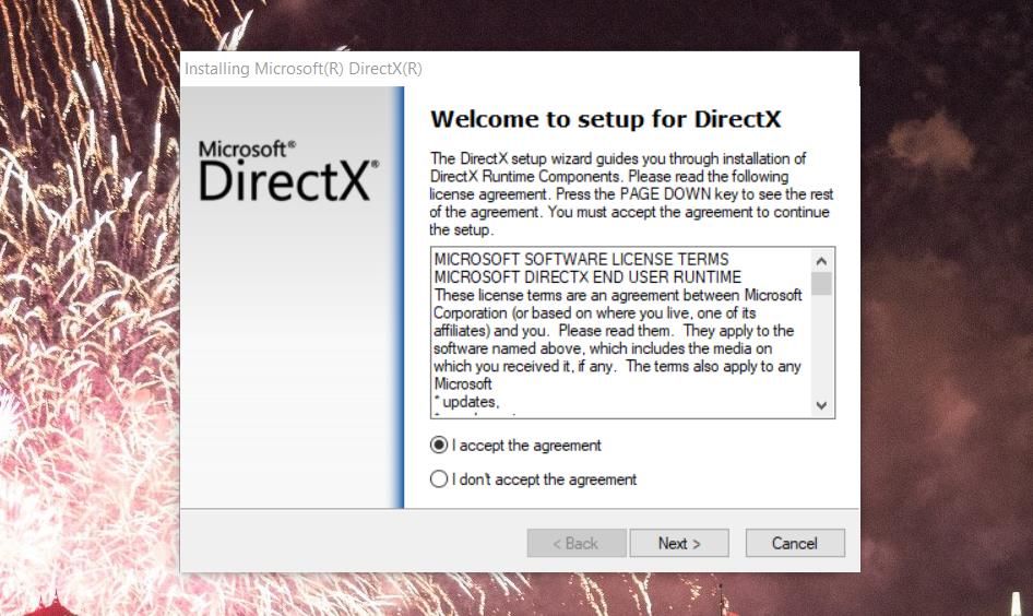 L'assistant de configuration DirectX