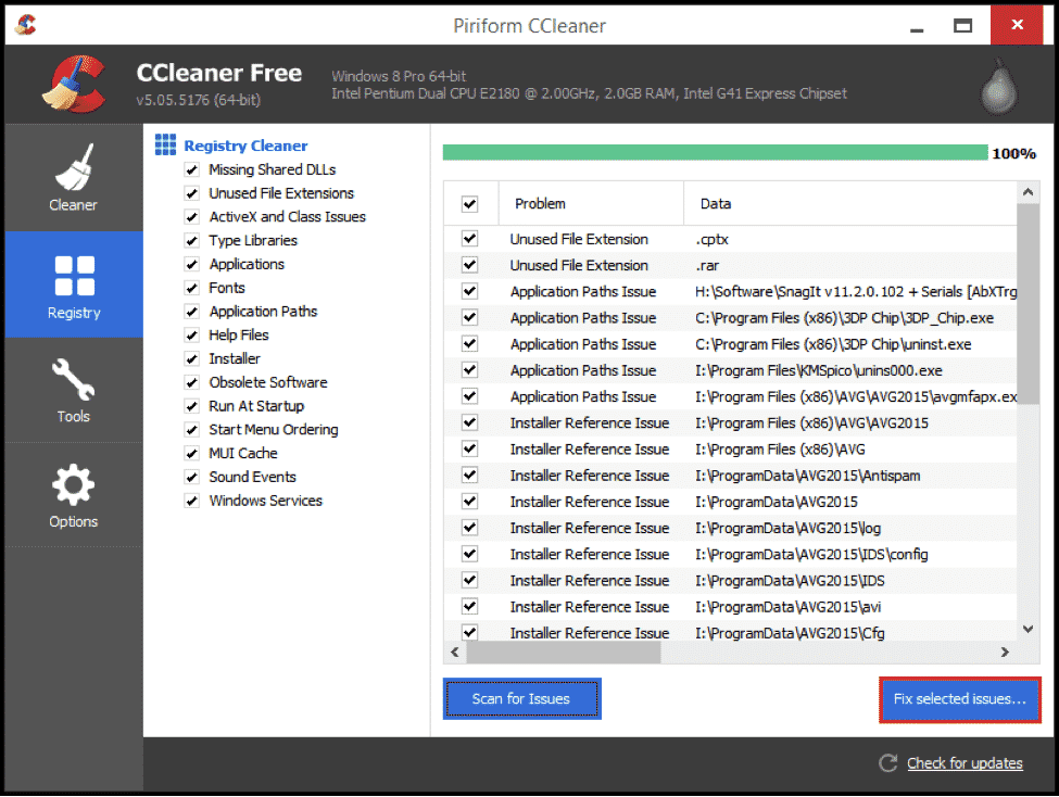 Nettoyer le registre Windows