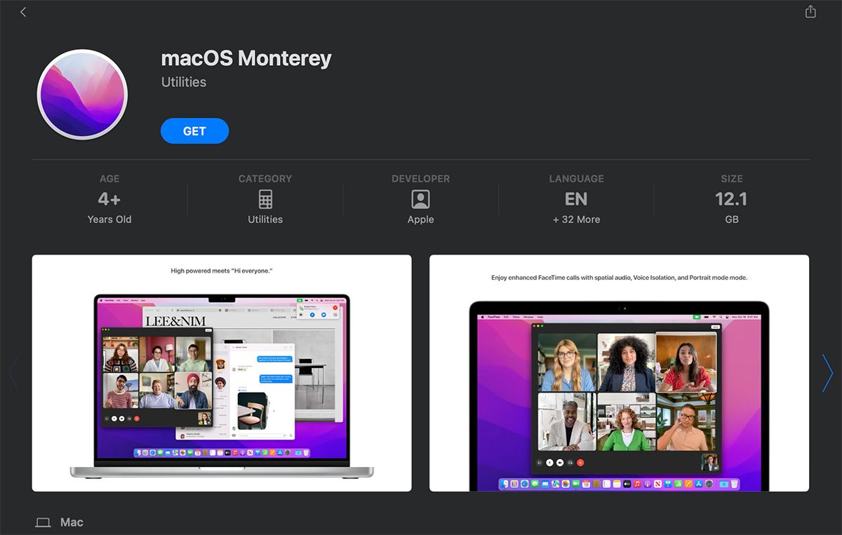 Disque de démarrage macOS Monterey