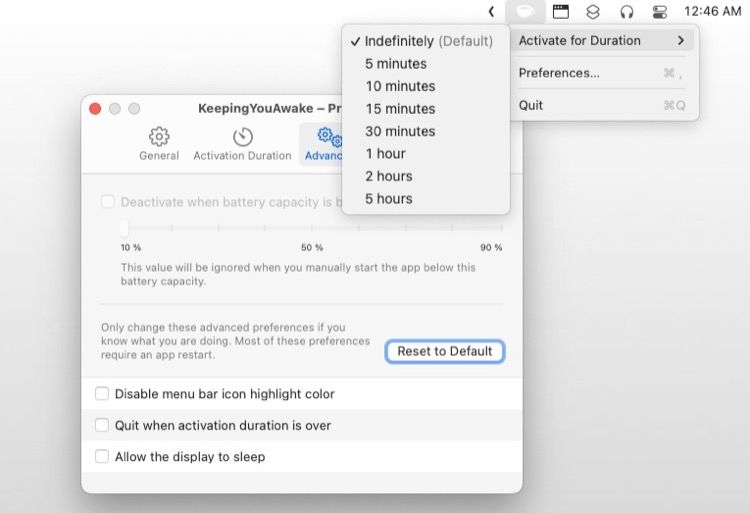 utilitaire keepyouawake pour garder votre Mac éveillé