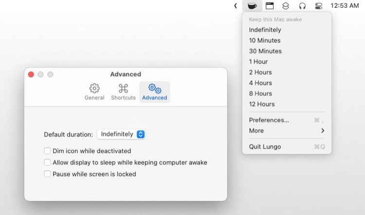 utilitaire lungo pour empêcher votre Mac de dormir