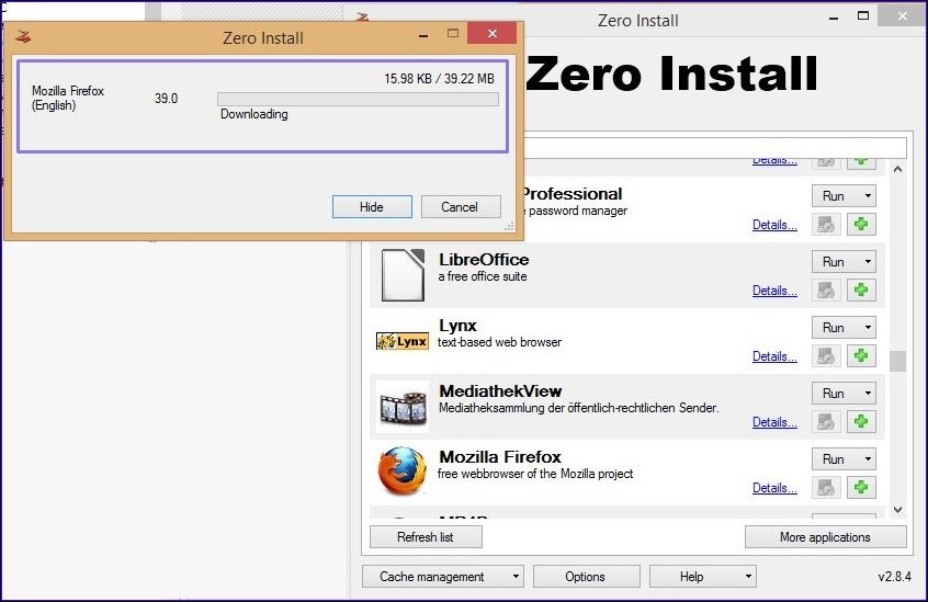 exécuter le programme dans l'installation zéro