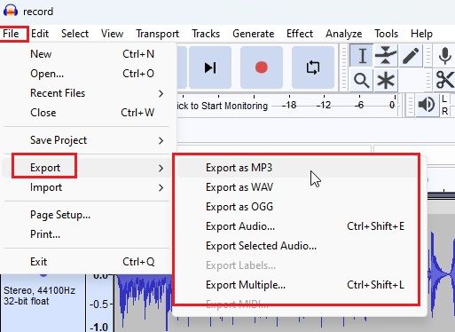 Enregistrer de l'audio dans Windows 11 avec Audacity