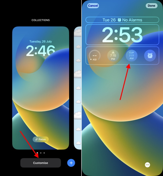 changer les widgets sur l'écran de verrouillage ios 16 dans l'iphone