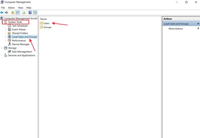 Changer le nom du compte Outils système 