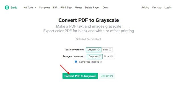 Convertir un PDF en niveaux de gris