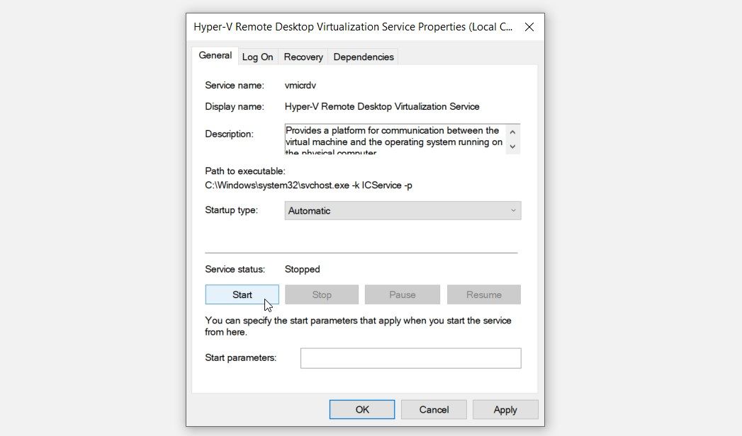 Configuration des paramètres du service de virtualisation des bureaux à distance Hyper-V