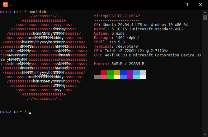 Cinq choses Wsl Neofetch 1