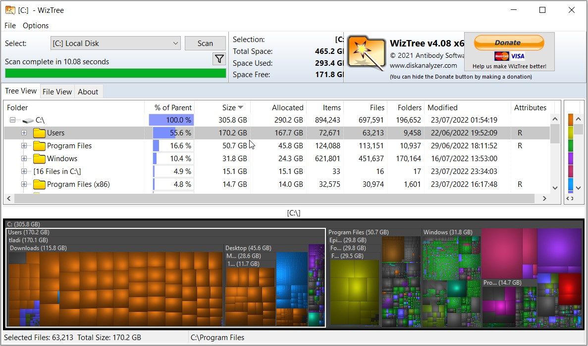 Analyseur de disque WizTree