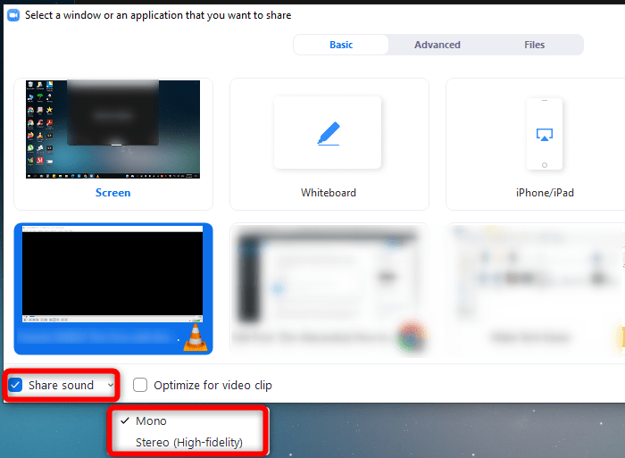 Zoom Vlc Partager le son