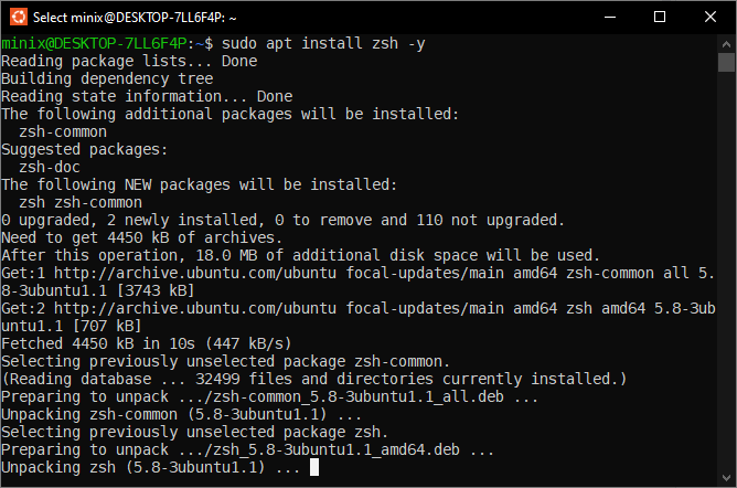 Installer Zsh