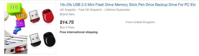 Fausses clés USB sur eBay