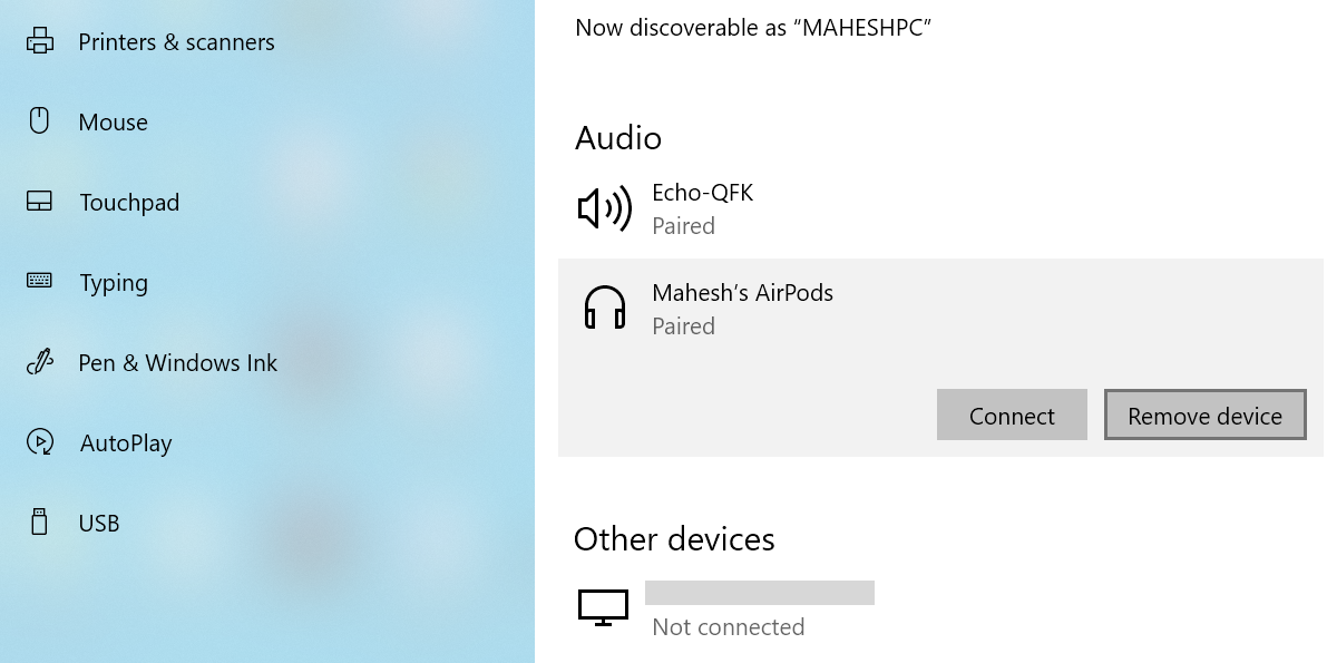 Dissocier les AirPod de Windows 10