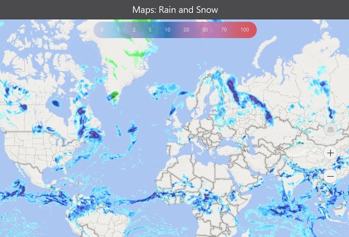 Windows Weather Apps Theweather14days Maps Pluie et neige