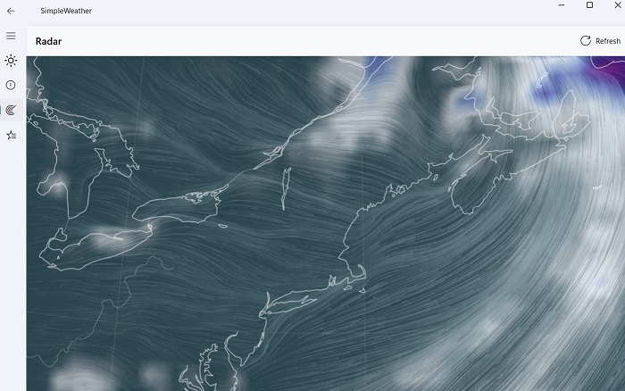 Applications météo Windows Lectures radar Simpleweather