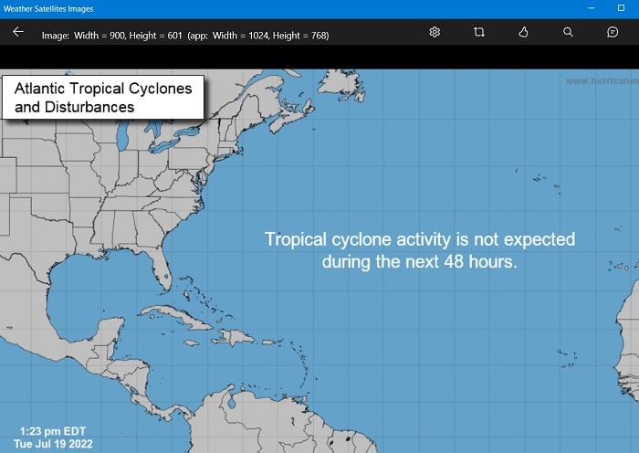 Windows Weather Apps Météo Images satellites Ouragans Perturbations