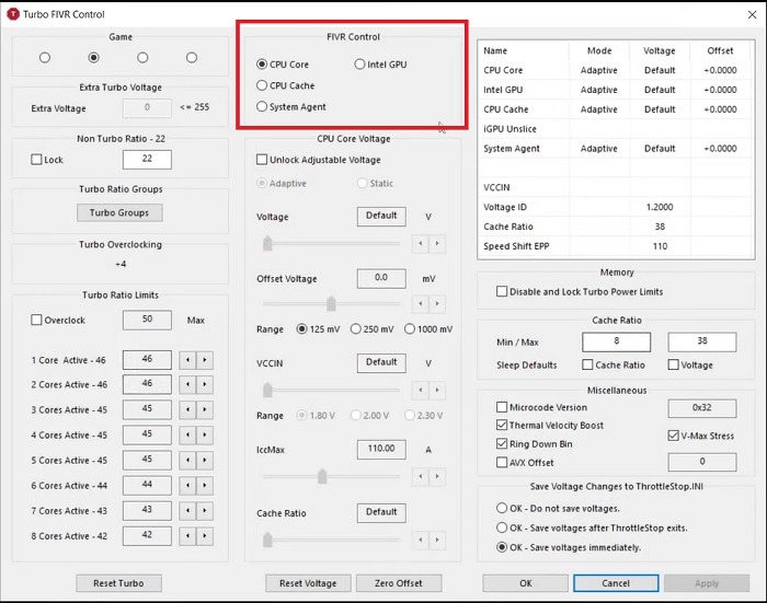 Comment sous-volter votre processeur avec Throttlestop dans le cache du processeur Windows