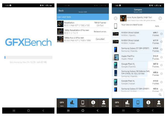 Application d'analyse comparative Gfxbench