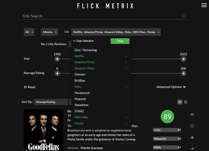 Alternatives Plex Services de streaming Flickmetrix ajoutés