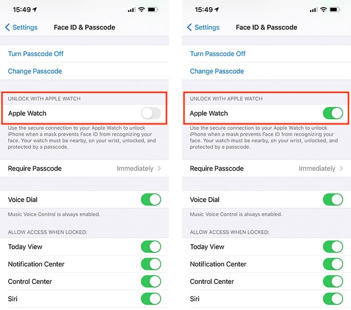 Déverrouillage de l'identifiant de visage Apple Watch