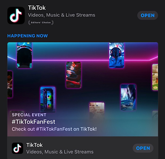 Boutique d'applications de brevets de l'application Tiktok Music