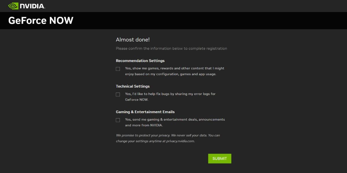 Configuration complète du profil Nvidia GeForce Now