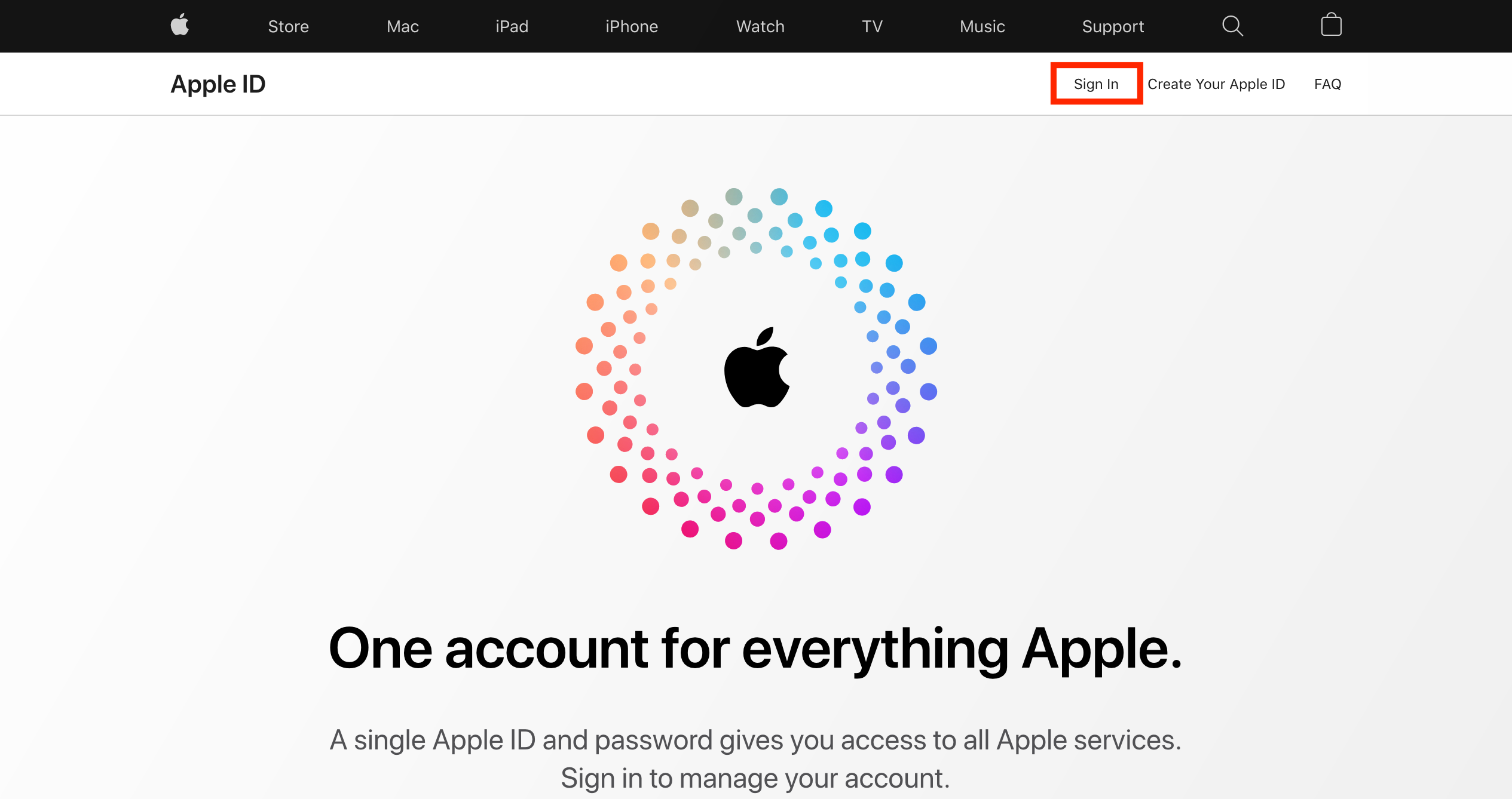 Connectez-vous au compte Apple ID