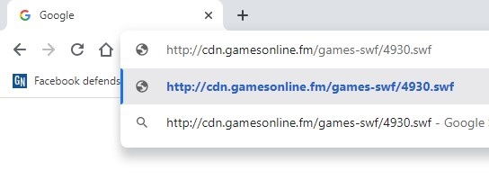 coller l'URL dans la barre d'adresse