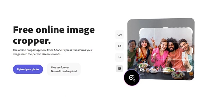 Recadrage d'images en ligne Adobe Express