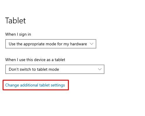 Modifier les paramètres supplémentaires de la tablette