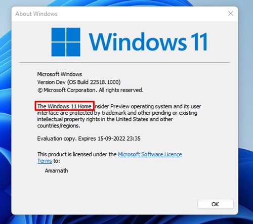 Édition Windows 11