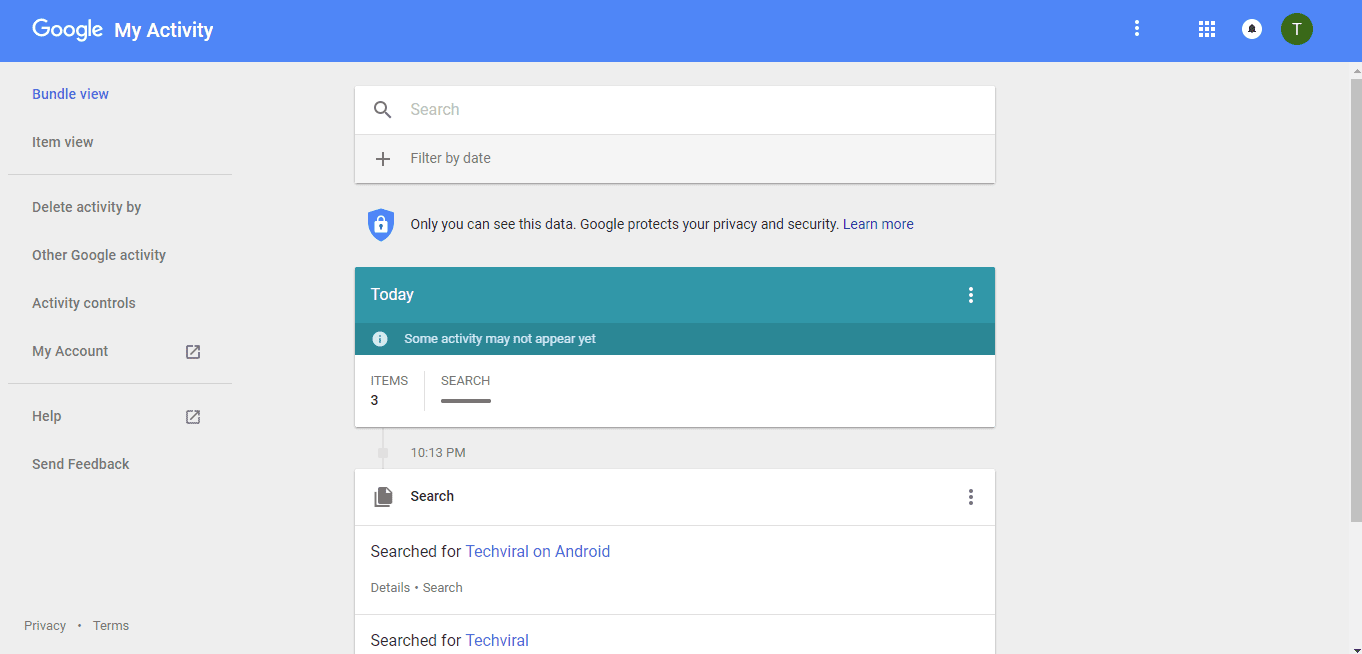 Utiliser Mon activité de Google