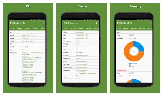 Informations complètes sur le système